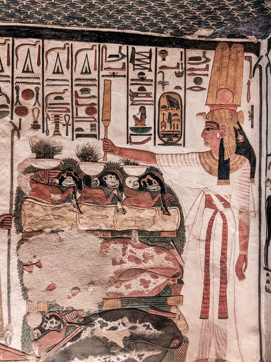 Oferta pós-vida Nefertari (pintura de parede) de Egyptian 19th Dynasty