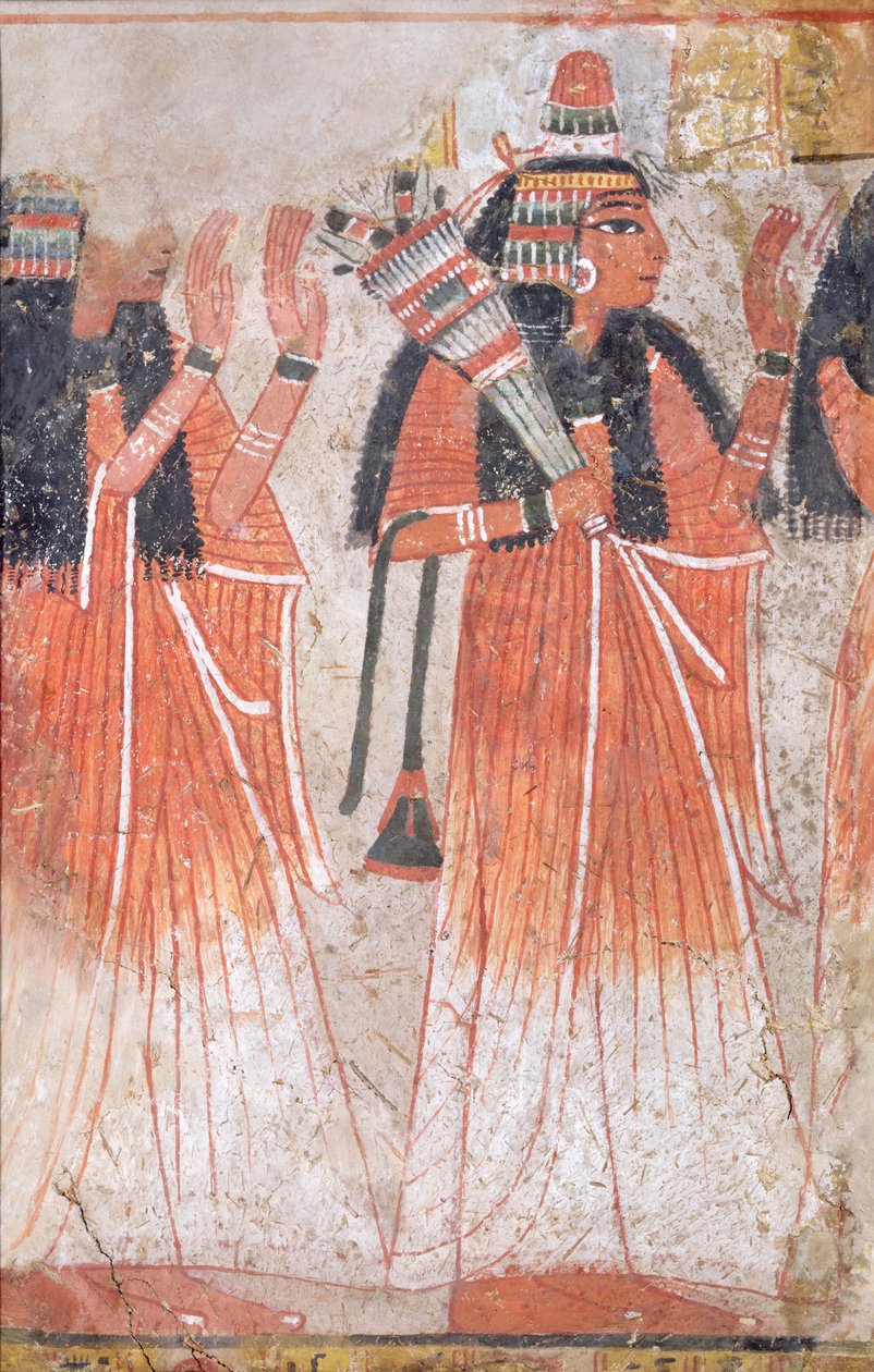 Procissão das Mulheres, Novo Reino (pintura de parede) de Egyptian 19th Dynasty