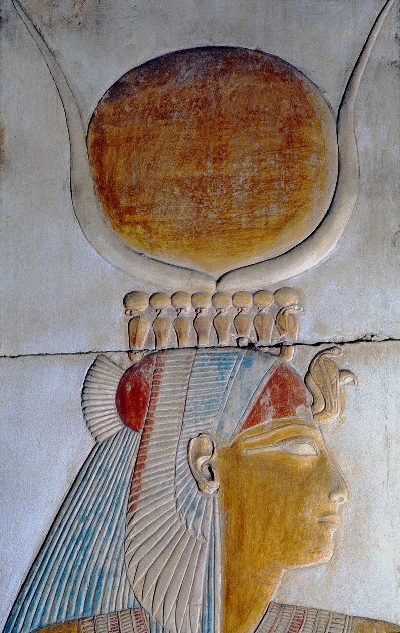 Perfil de Ísis, Templo de Seti I, Abidos de Egyptian 19th Dynasty
