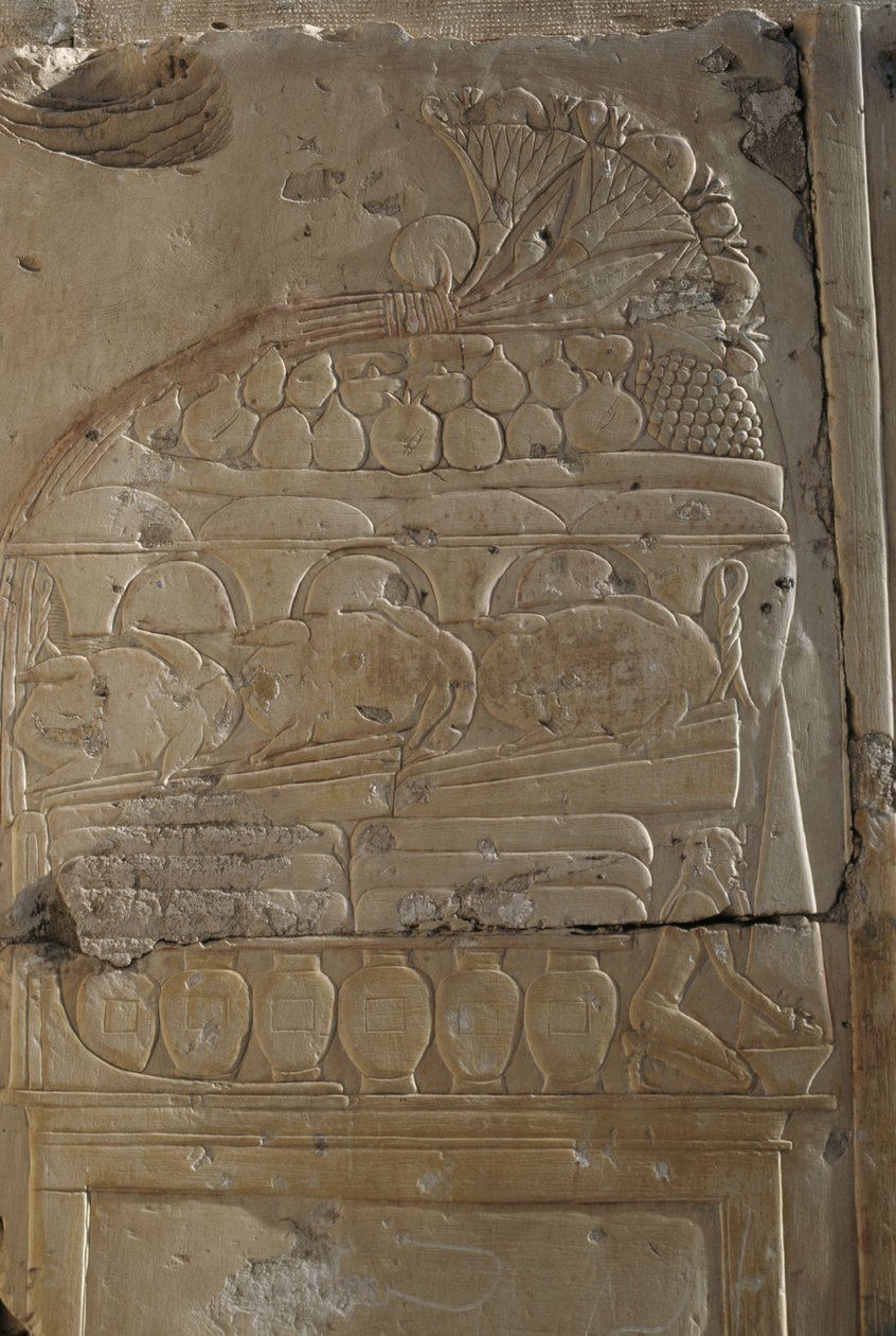 Relevo, Templo de Ramsés II, Abydos, Egipto, Civilização egípcia, Novo Reino, Dinastia XIX (foto) de Egyptian 19th Dynasty