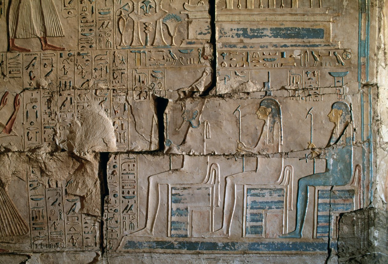 Relevo do túmulo de Netcherouymes, alto funcionário de Ramsés II, Saqqara, Civilização Egípcia, Novo Reino, Dinastia XIX de Egyptian 19th Dynasty