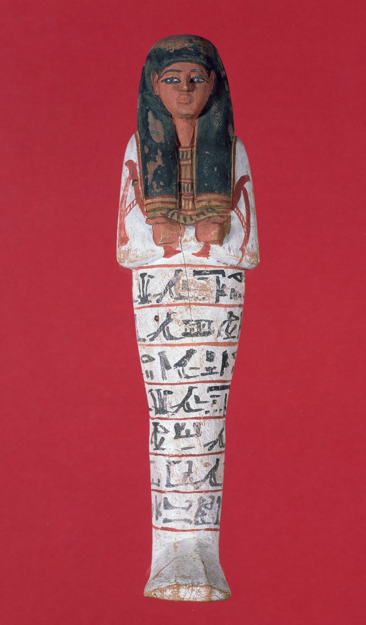 Figura Shabti, New Kingdom (madeira pintada) de Egyptian 19th Dynasty