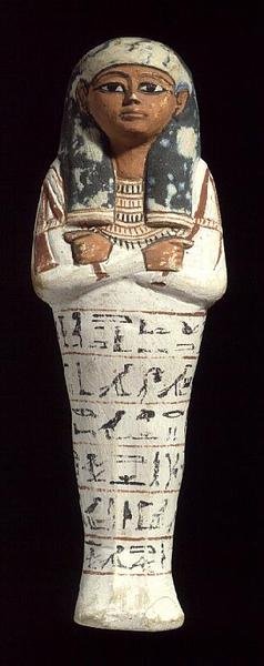 Shabti de Sennedjem, trabalhador de necrópole em Deir el-Medina, Tebas, Novo Reino, c.1294-1279 AC (calcário com pigmento) de Egyptian 19th Dynasty