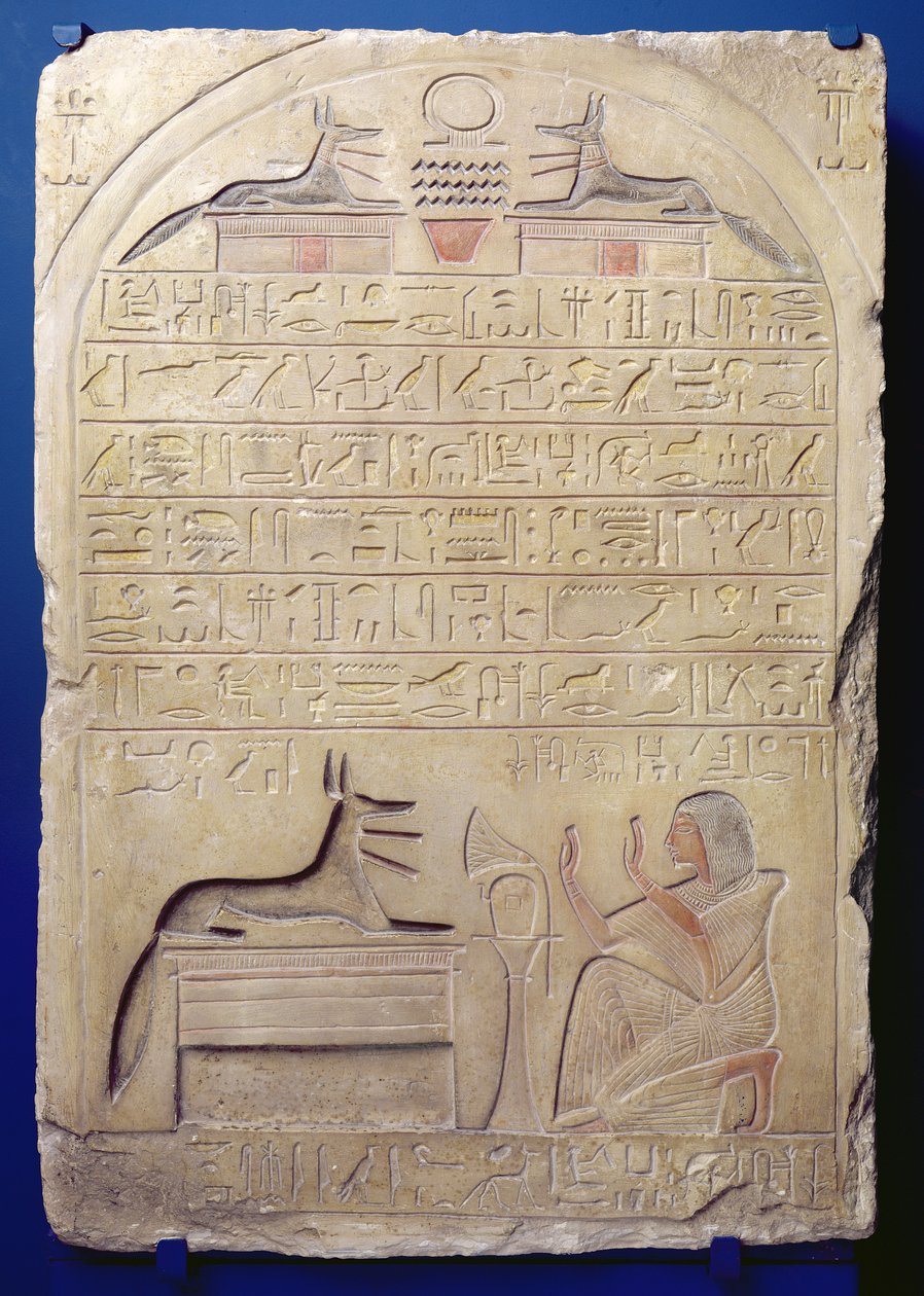 Estela do General Kasa, Novo Reino, c.1294-c.1279 aC (calcário pintado) de Egyptian 19th Dynasty