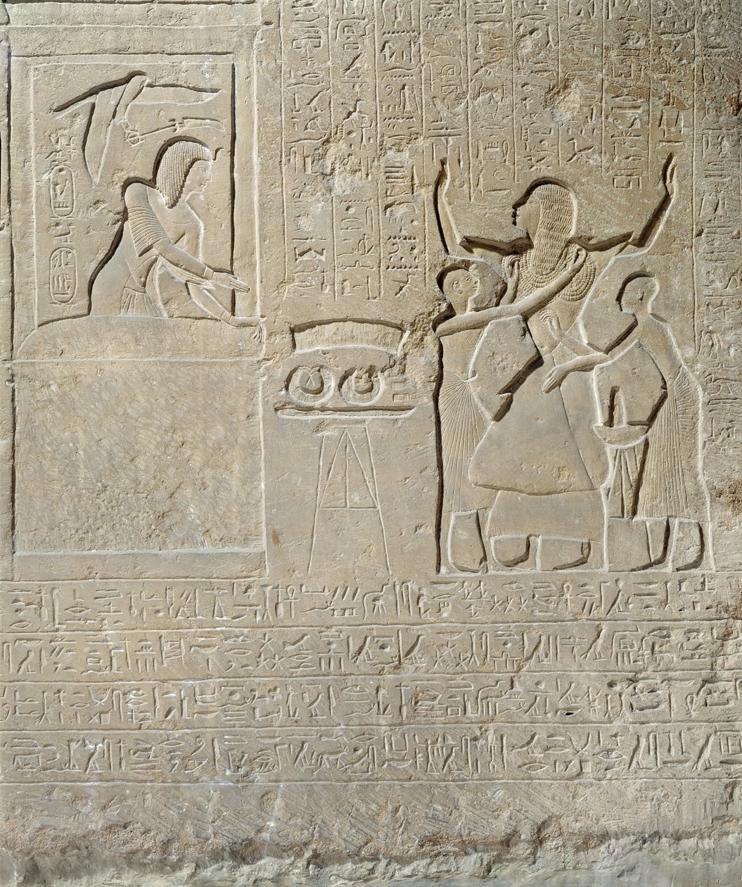 Estela dos colares, Hormin recebendo o ouro devido a ele de Seti I (c.1303-1290 aC) Novo Reino (calcário) de Egyptian 19th Dynasty
