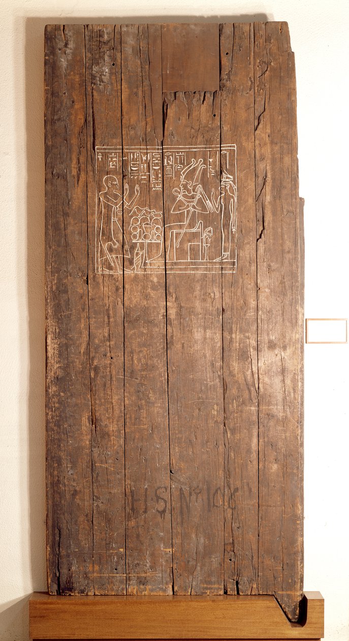 Porta de madeira do túmulo de Khonsuhotep New Kingdom, c.1285 aC (madeira) de Egyptian 19th Dynasty