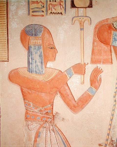 Retrato do príncipe morto, do túmulo de Amen-Her-Khepshef, período Ramesside (pintura de parede) de Egyptian 20th Dynasty
