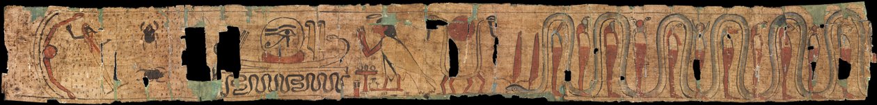 Antigo Egito Texto Funerário - Antigo Egito - 1069-945 AC - Papiro - 10x100 - Szepmuveszeti Muzeum, Budapeste de Egyptian 21st Dynasty