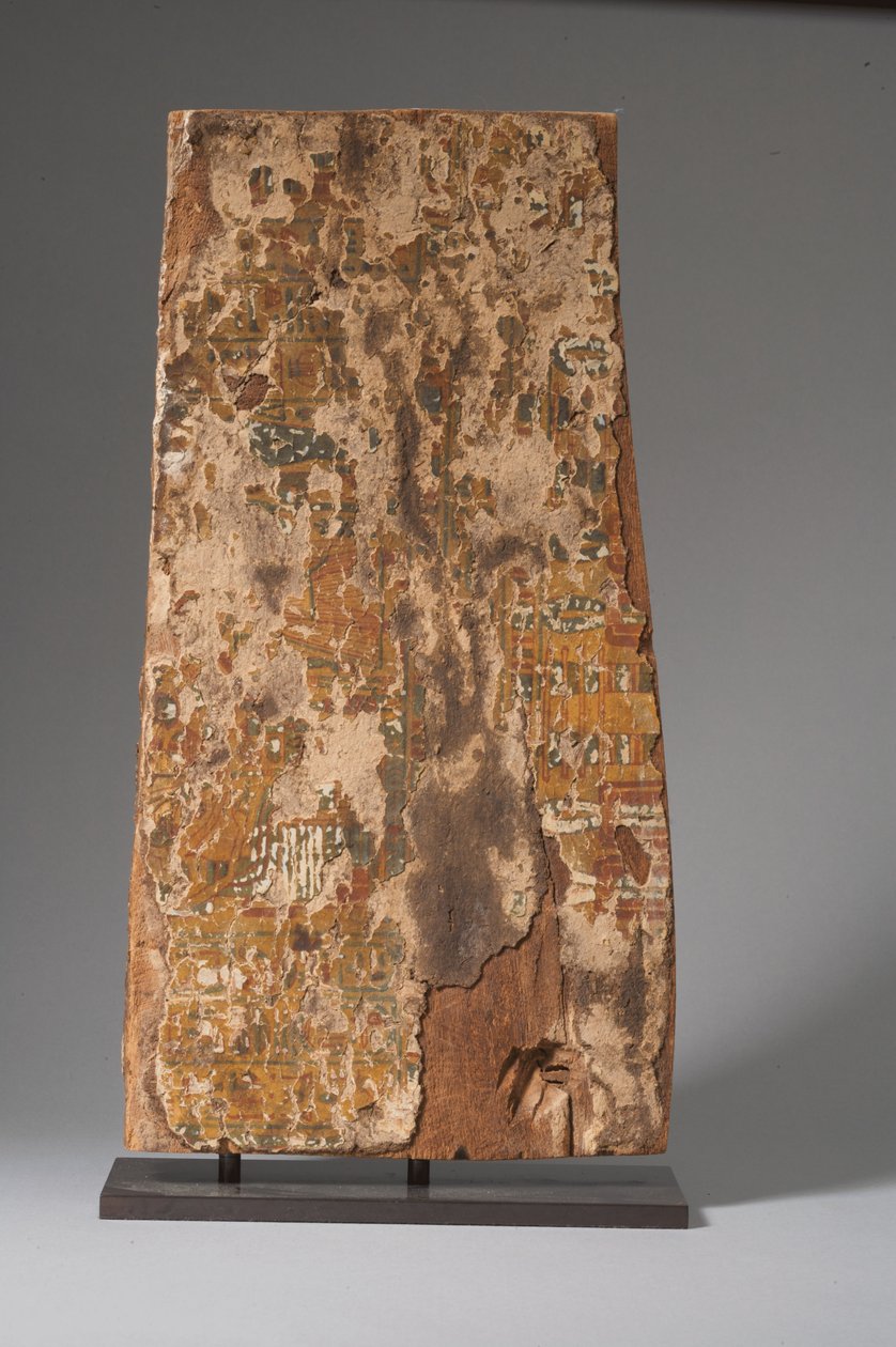 Reverso do painel do sarcófago, Terceiro Período Intermediário (madeira pintada) (ver também 234375) de Egyptian 21st Dynasty