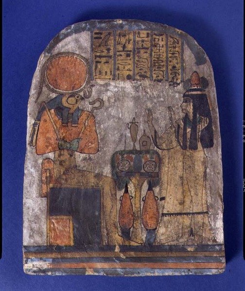 Monumento Votivo de Tentesamun, A Chanceler de Amun, de Tebas, Terceiro Período Intermediário (madeira pintada) de Egyptian 22nd Dynasty
