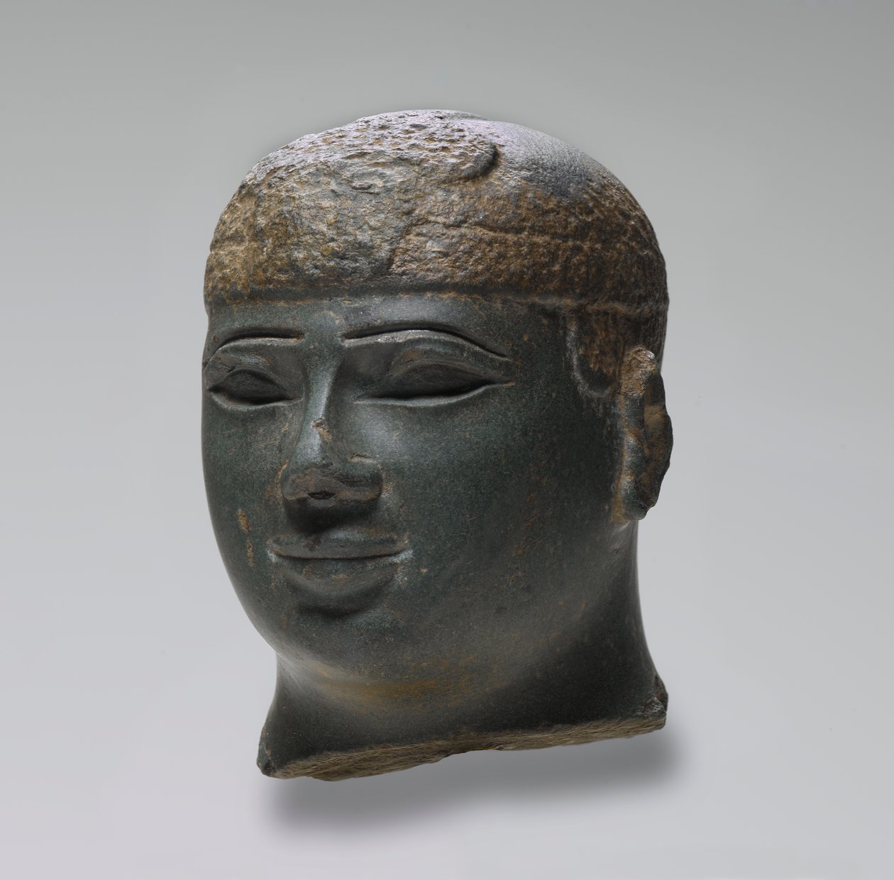 Chefe de uma régua kushita, c.716-02 aC (xisto verde) de Egyptian 25th Dynasty