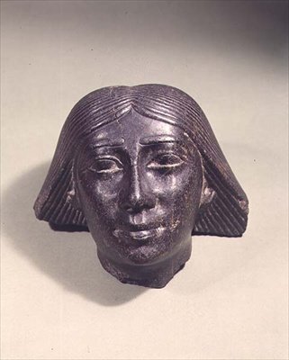 Chefe de um homem, provavelmente um alto funcionário, c.700 aC (granito) de Egyptian 25th Dynasty