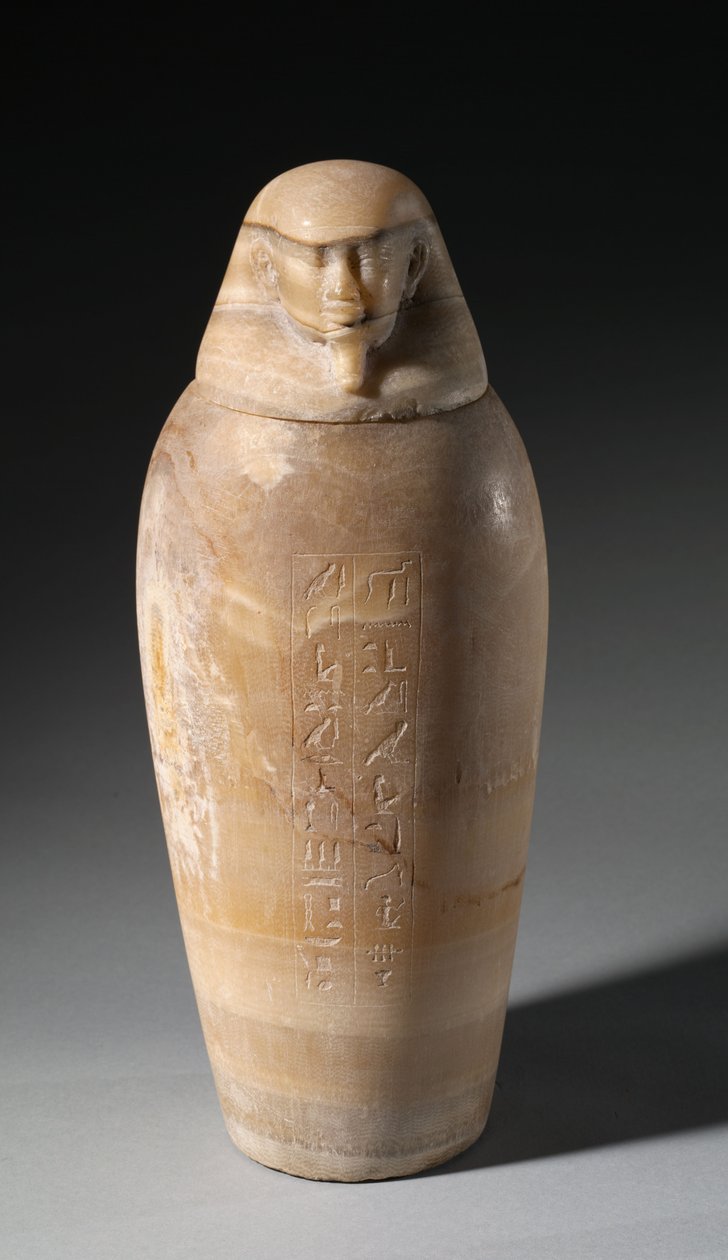 Frasco Canópico com Cabeça de Homem, 664-525 aC de Egyptian 26th Dynasty