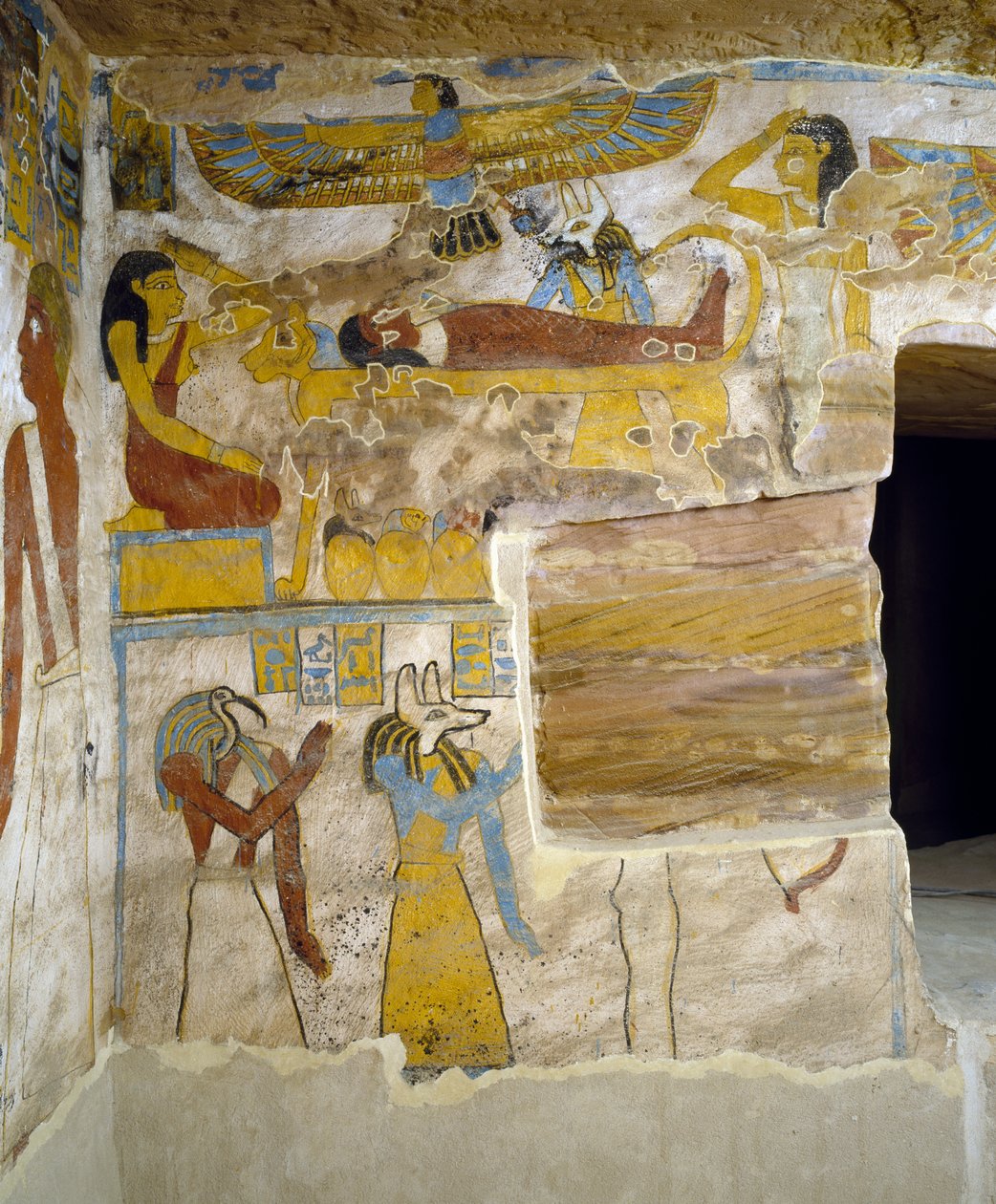 Murais da câmara funerária do Túmulo de Pa Nentwy, Bahariya Oasis, Giza, Egipto Civilização egípcia, 26ª Dinastia, 663-525 AC de Egyptian 26th Dynasty
