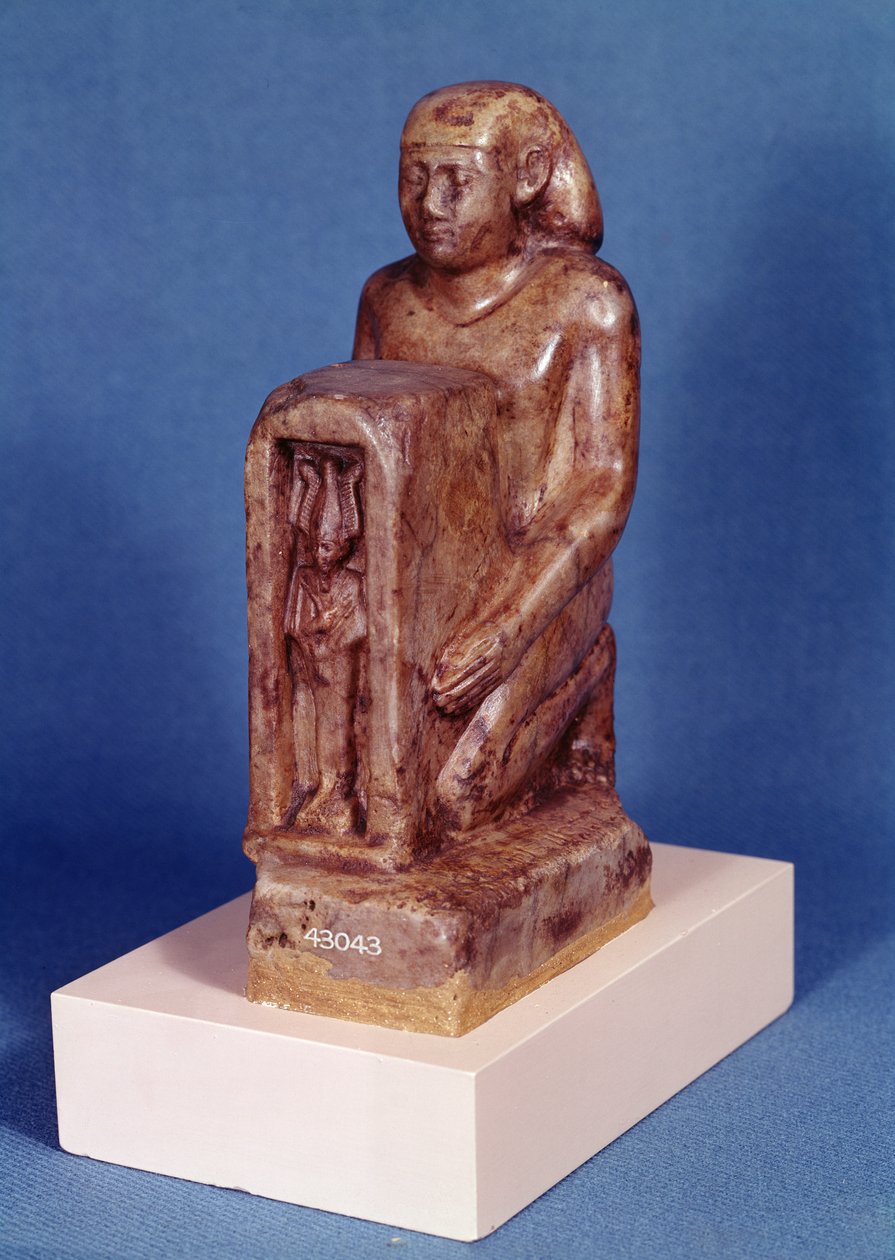 Pedesi segurando um naos de Osiris de Egyptian 26th Dynasty