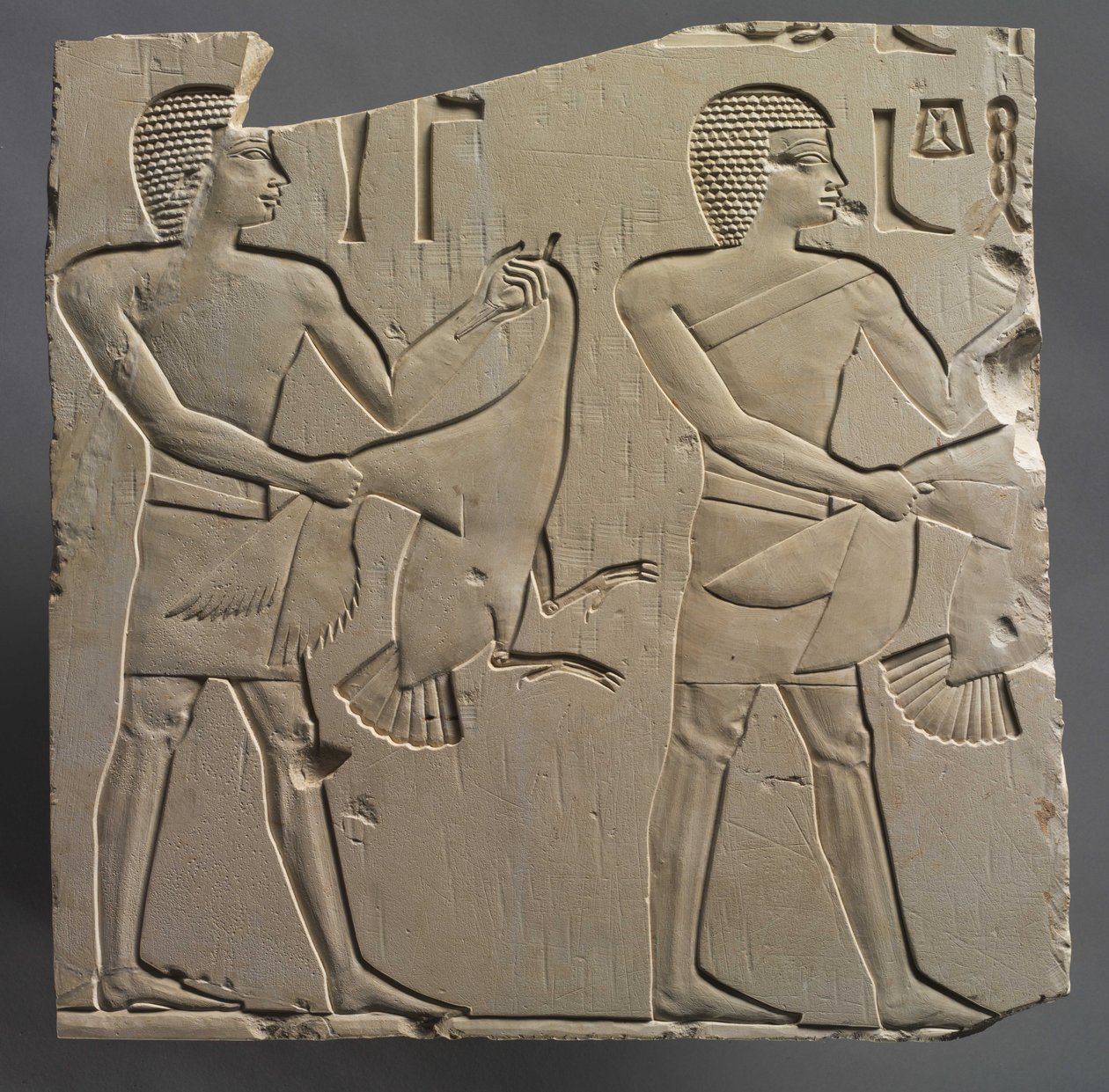Profeta e sacerdote-leitor com ofertas de gansos vivos, c.667-647 AC de Egyptian 26th Dynasty