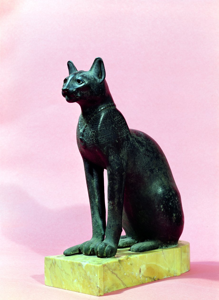 Escultura de um gato, Período tardio (bronze) de Egyptian 26th Dynasty