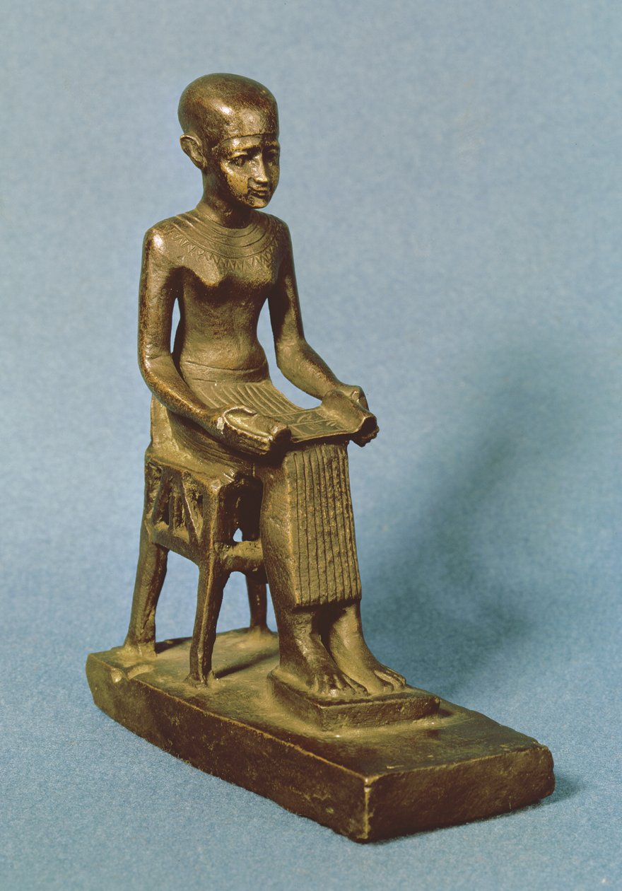 Estátua sentada de Imhotep de Egyptian 26th Dynasty