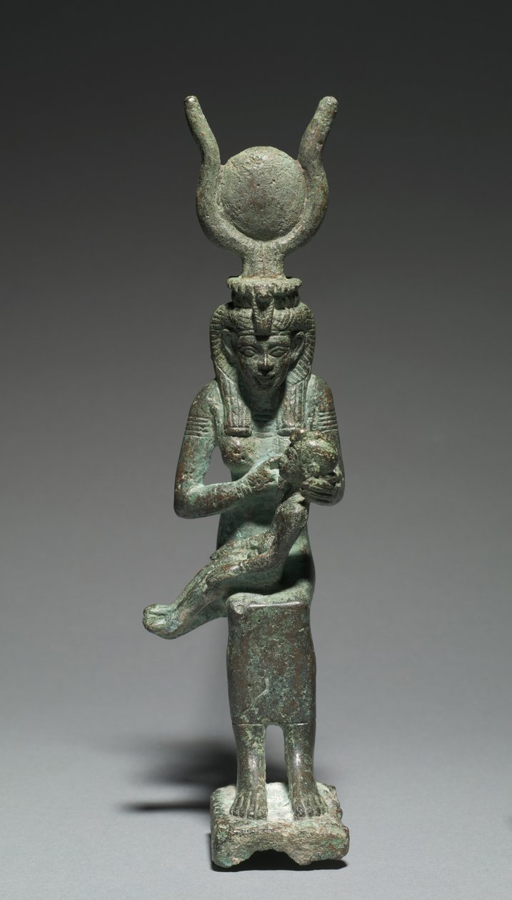 Estatueta de Ísis e Hórus, 664-30 aC de Egyptian 26th Dynasty