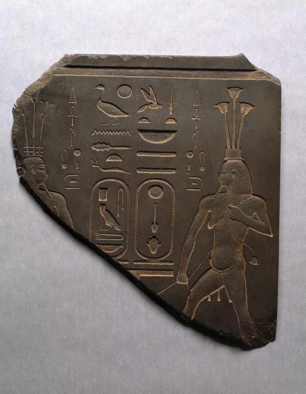 O Deus do Nilo Hapi Ritualmente Ligado ao Alto e Baixo Egipto, 663-525 a.C. (xisto) de Egyptian 26th Dynasty