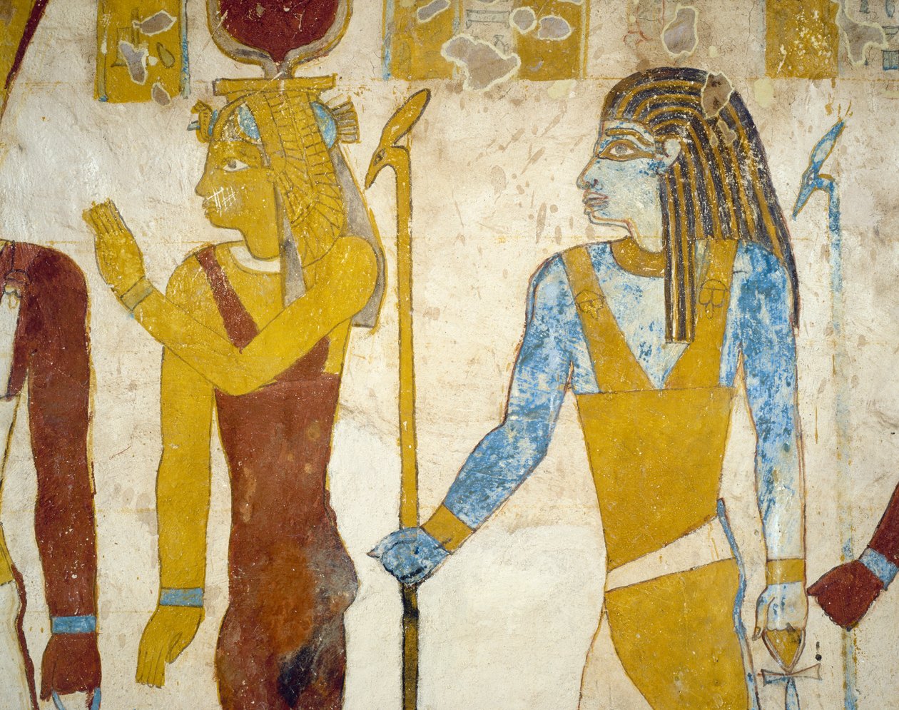 Pinturas murais do Túmulo de Pa Nentwy, Bahariya Oasis, Gizé, Egipto. Civilização Egípcia, 26ª Dinastia, 663-525 AC. de Egyptian 26th Dynasty