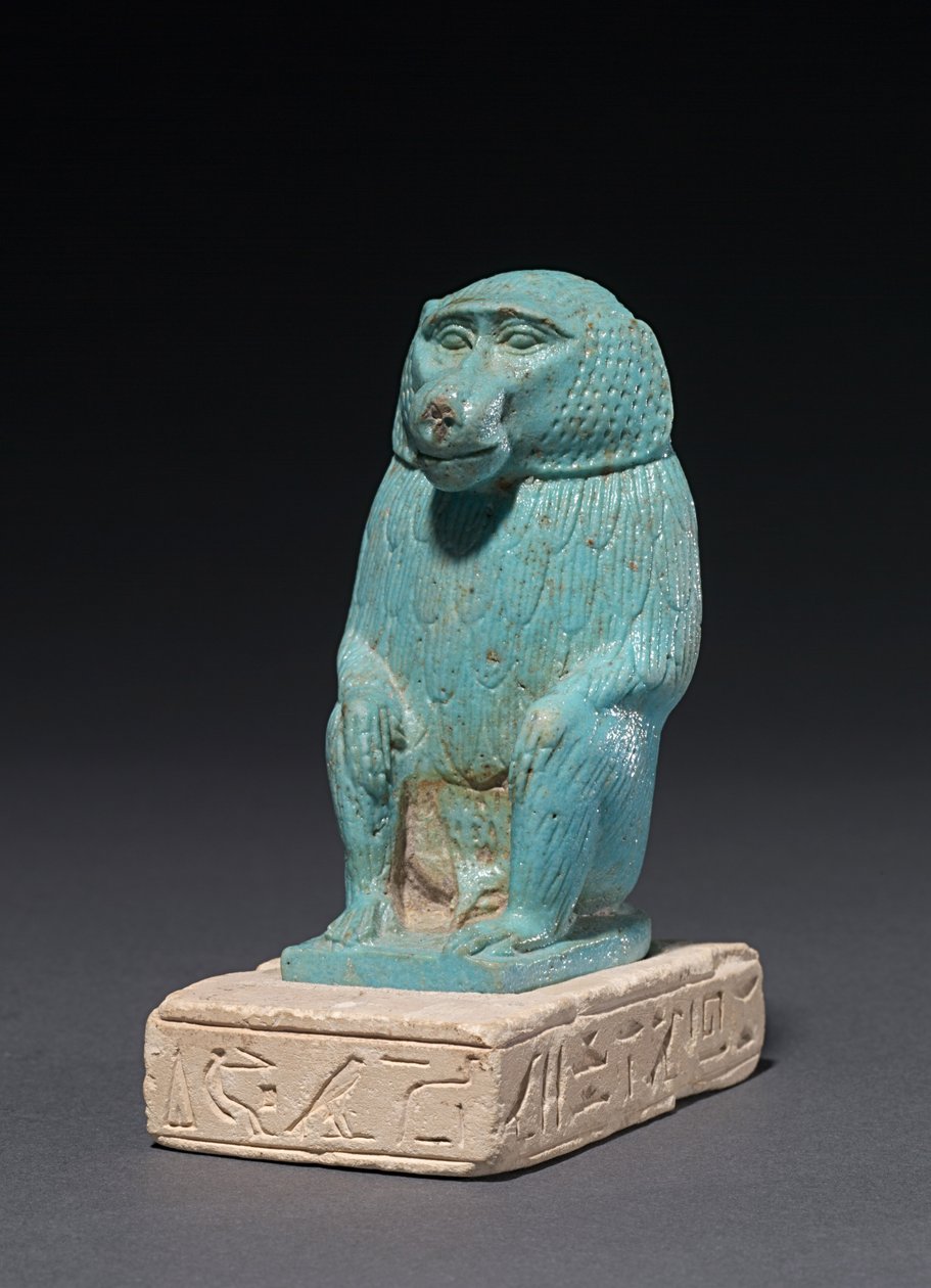 Babuíno em uma base de calcário, 380-30 aC de Egyptian 30th Dynasty
