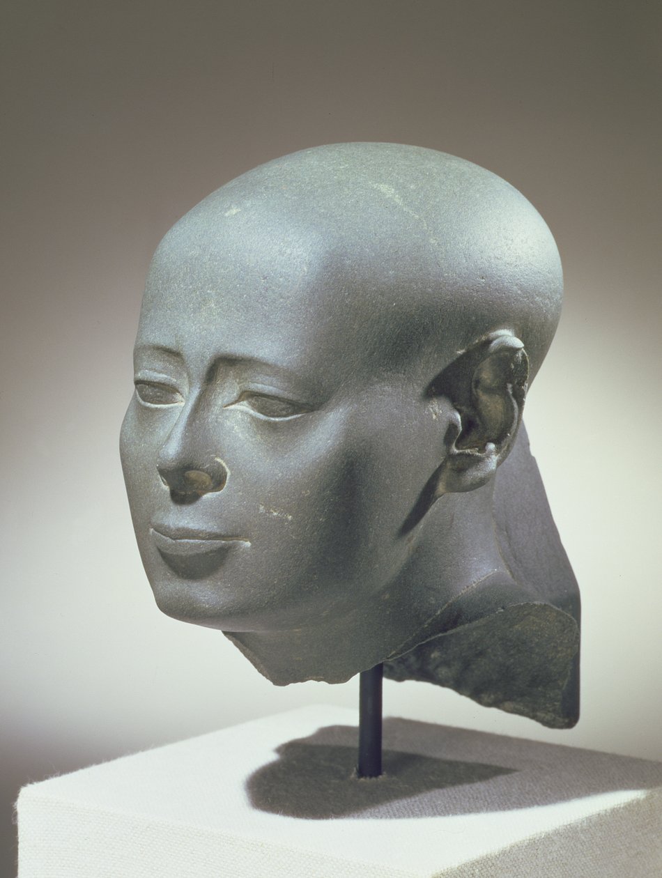 Chefe do Wesirwer, Profeta de Montu, do Cachette no Recinto de Amun, Karnak, Período Tardio (xisto verde) de Egyptian 30th Dynasty