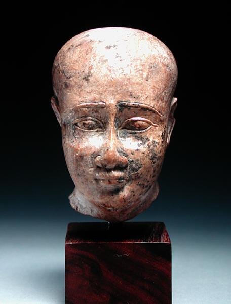 Cabeça masculina, c.350 BC (calcário) (ver também 185237) de Egyptian 30th Dynasty