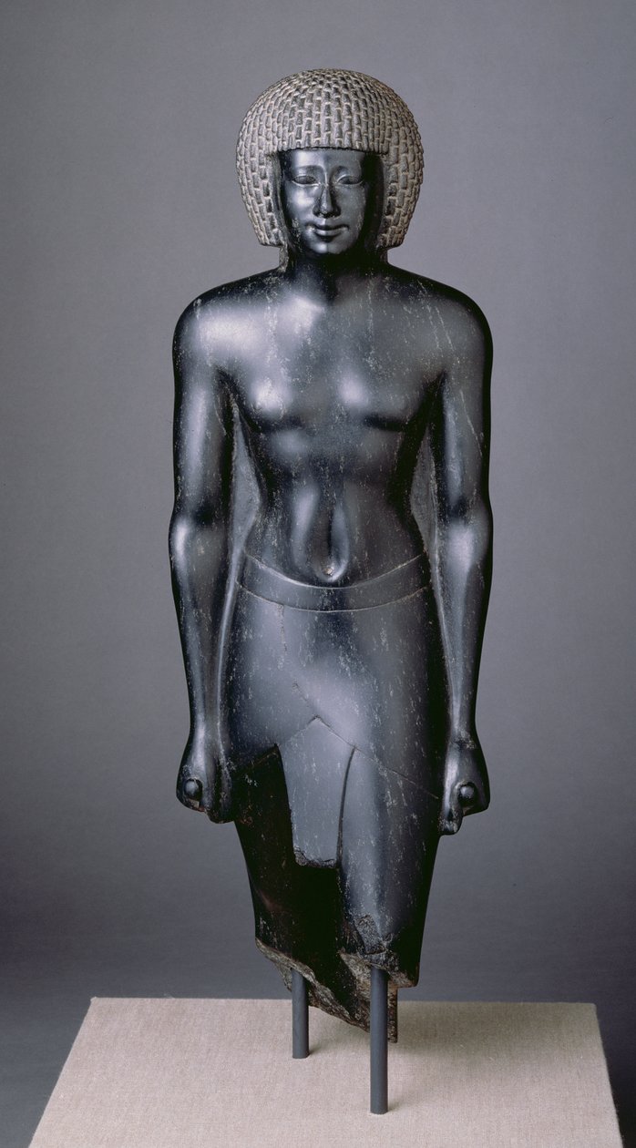 A estátua de Dattari, período tardio (diorito) de Egyptian 30th Dynasty