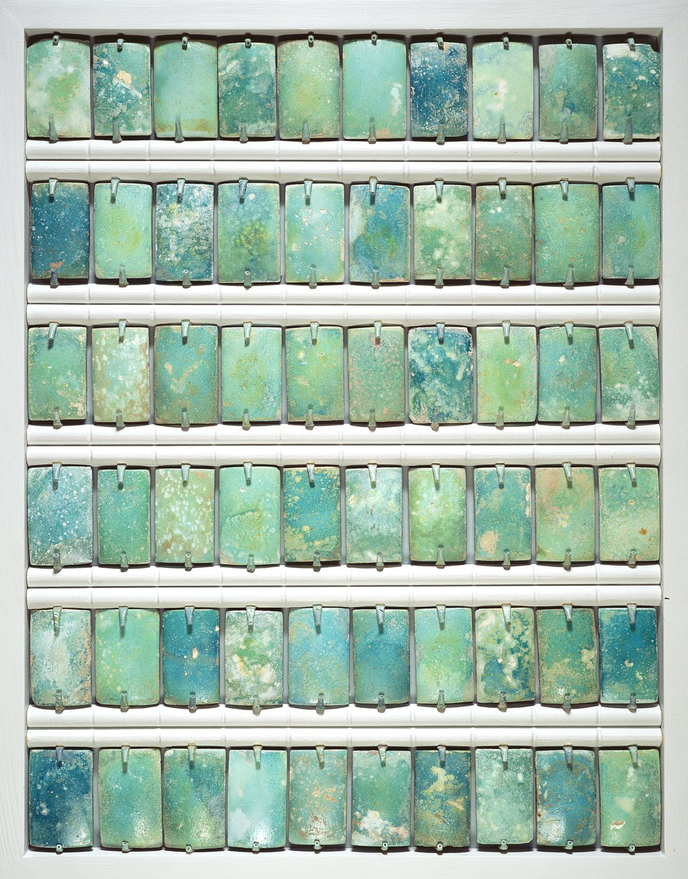 Telhas, da pirâmide de degraus de Djoser, Saqqara, Old Kingdom, 2667-2648 aC (faiança) de Egyptian 3rd Dynasty