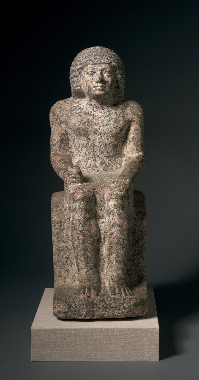 Estátua assentada de Nykara, 2408-2377 aC de Egyptian 5th Dynasty