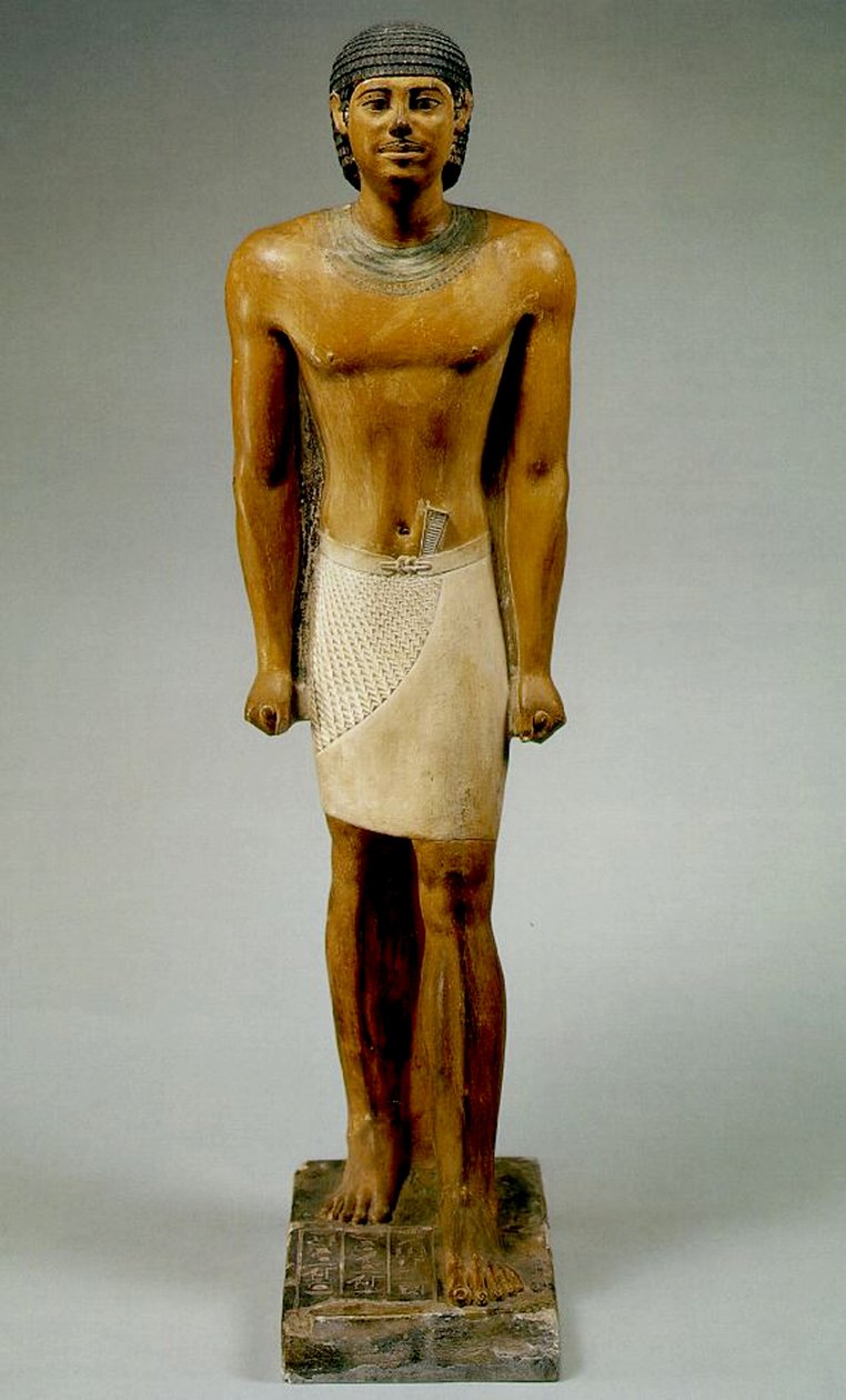 Atjema Standing (calcário pintado) de Egyptian 6th Dynasty