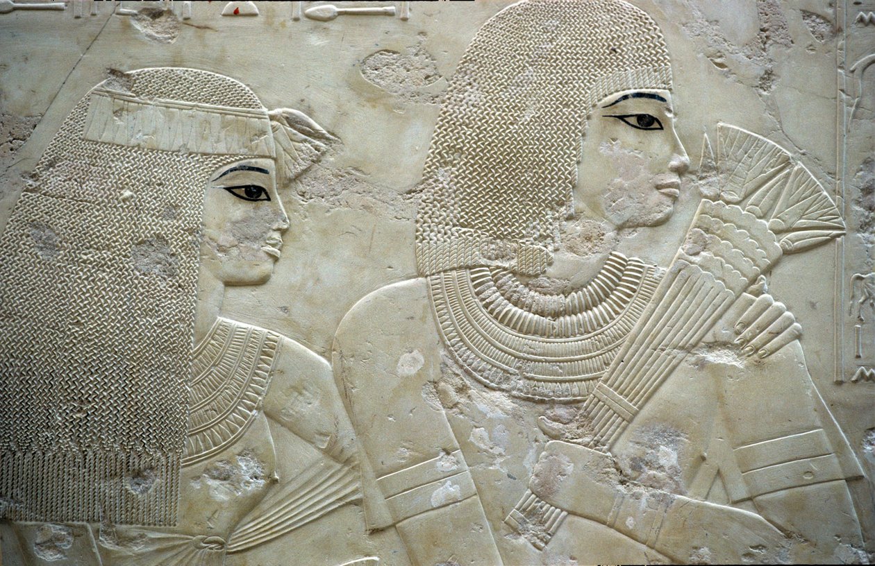 Antigo Egito, Pintura/Escultura, Ramose e a sua mulher, Governador de Tebas, Vale dos Nobres, Túmulo de Ramose de Egyptian Egyptian