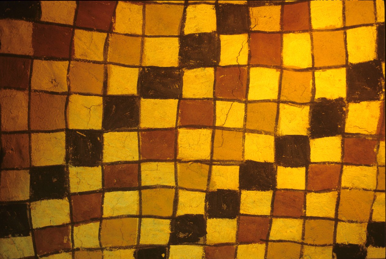 Antigo Egipto, Padrão do teto do túmulo, Pintura/Fresco, Túmulo de Sennufer, Tebas, Luxor de Egyptian Egyptian