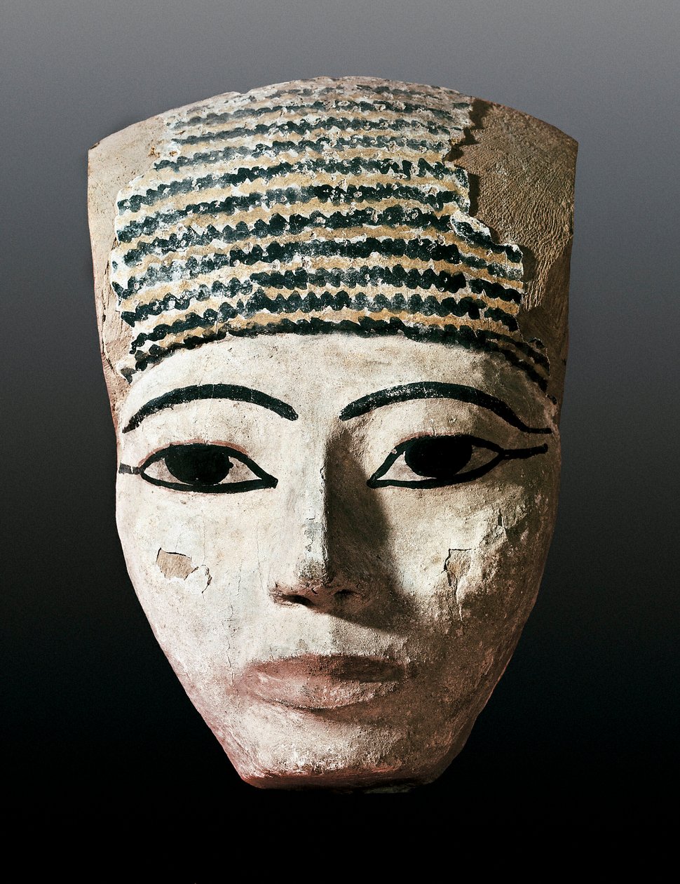 Antigo Egipto: Retrato de um sarcófago egípcio. Século XVII-XII av JC. Talha em madeira policromada. Monistrol de Montserrat, Museu de Montserrat. de Egyptian Egyptian