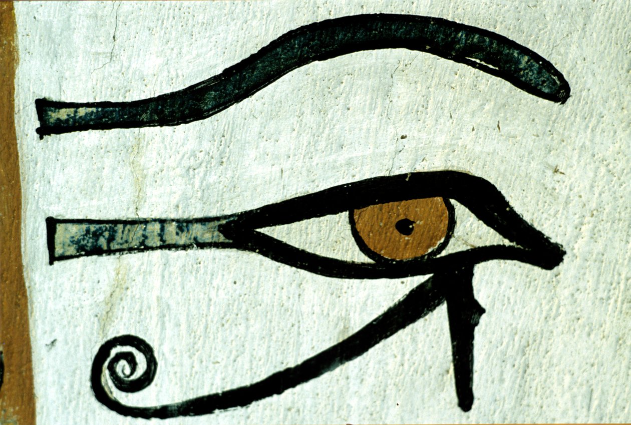 Antigo Egipto, Pintura mural, , O olho de Hórus, Túmulo de Sennedjem, Tebas, Deir el Medina de Egyptian Egyptian
