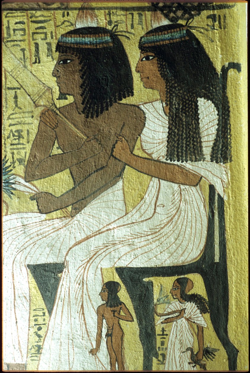 Antigo Egipto, Pintura mural, Túmulo de Sennedjem, Túmulo dos Nobres, Tebas, Deir el Medina de Egyptian Egyptian