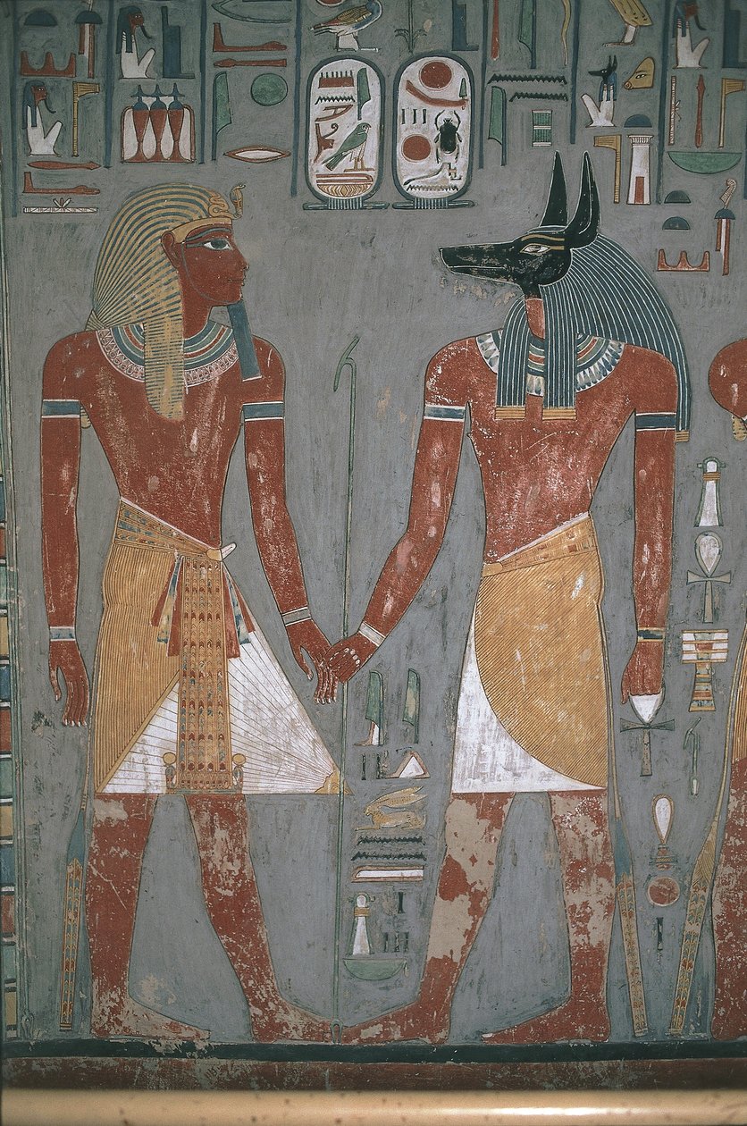 O Faraó e o Anpu de mãos dadas de Egyptian Egyptian