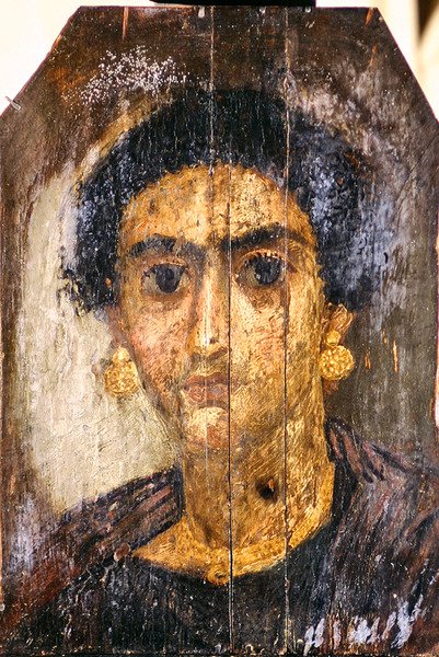 Retrato de mulher, c.100-300 (encáustica sobre painel) de Egyptian Egyptian