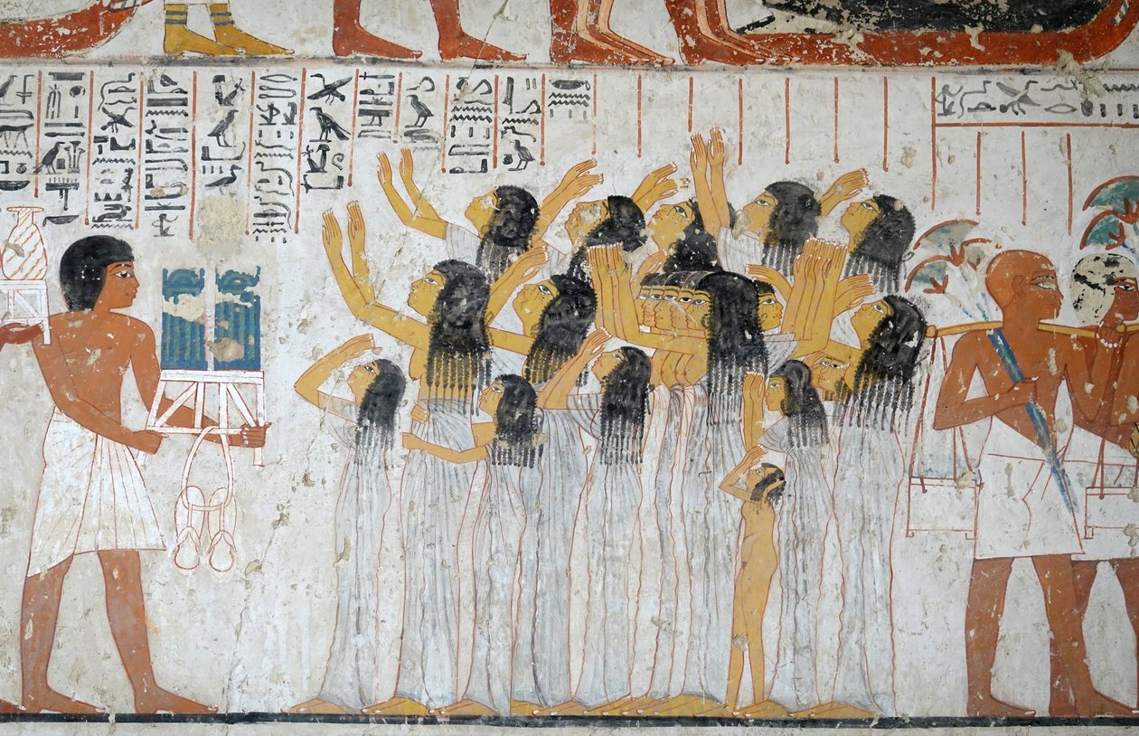 Cena do cortejo fúnebre, túmulo de Ramose de Egyptian Egyptian