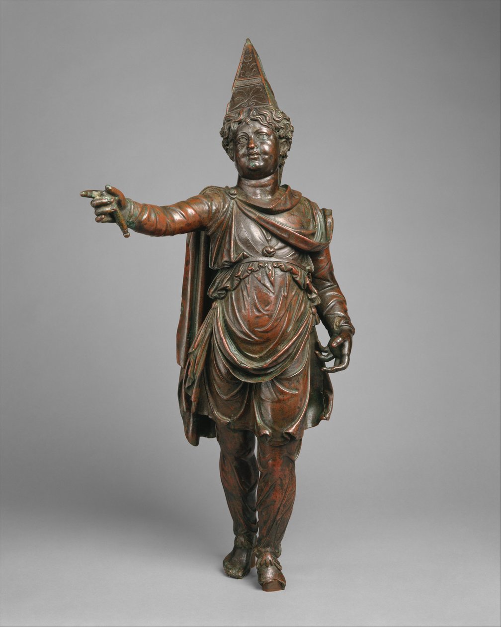 Estatueta de bronze de um menino em vestido oriental, meados do século I a.C. (bronze) de Egyptian Ptolemaic Period