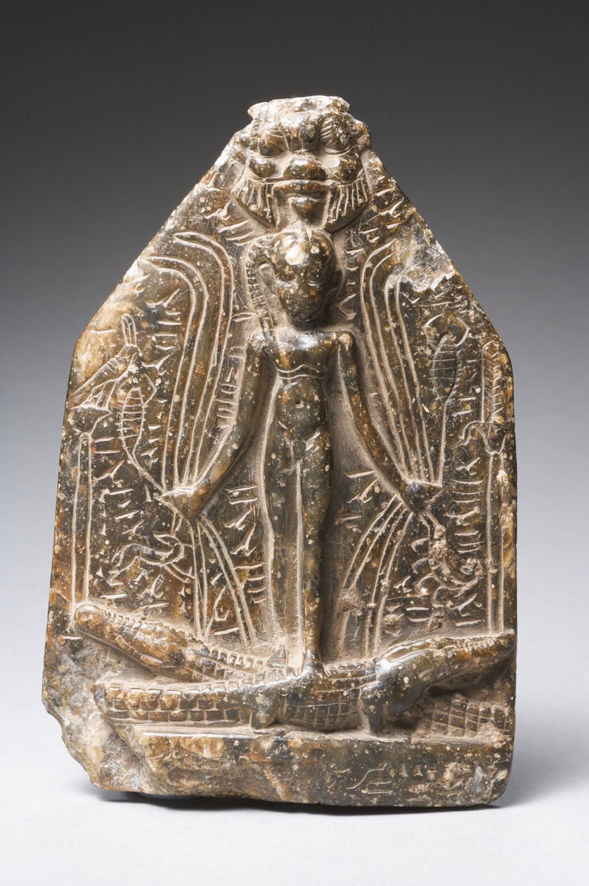Cippus de Horus (pedra serpentina) (ver também 325606) de Egyptian Ptolemaic Period