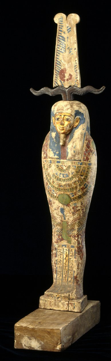 Estátua do companheiro, 332-30 AC (madeira, policromia e ouro) de Egyptian Ptolemaic Period