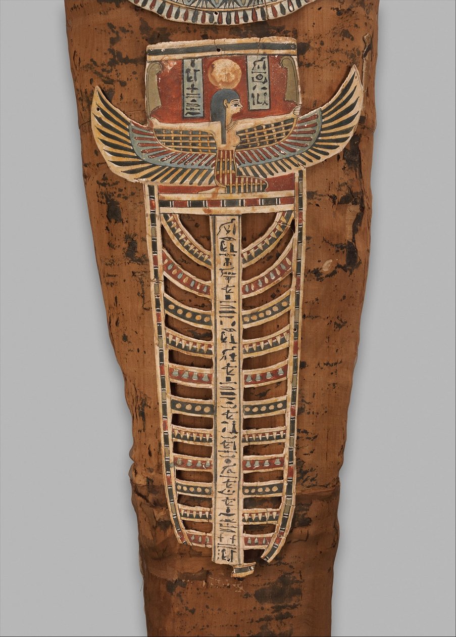Múmia de Nesmin (detalhe), 200-30 aC de Egyptian Ptolemaic Period