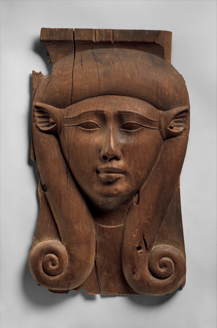 Painel de uma Coluna Hathor, 380-200 BC (cedro) de Egyptian Ptolemaic Period