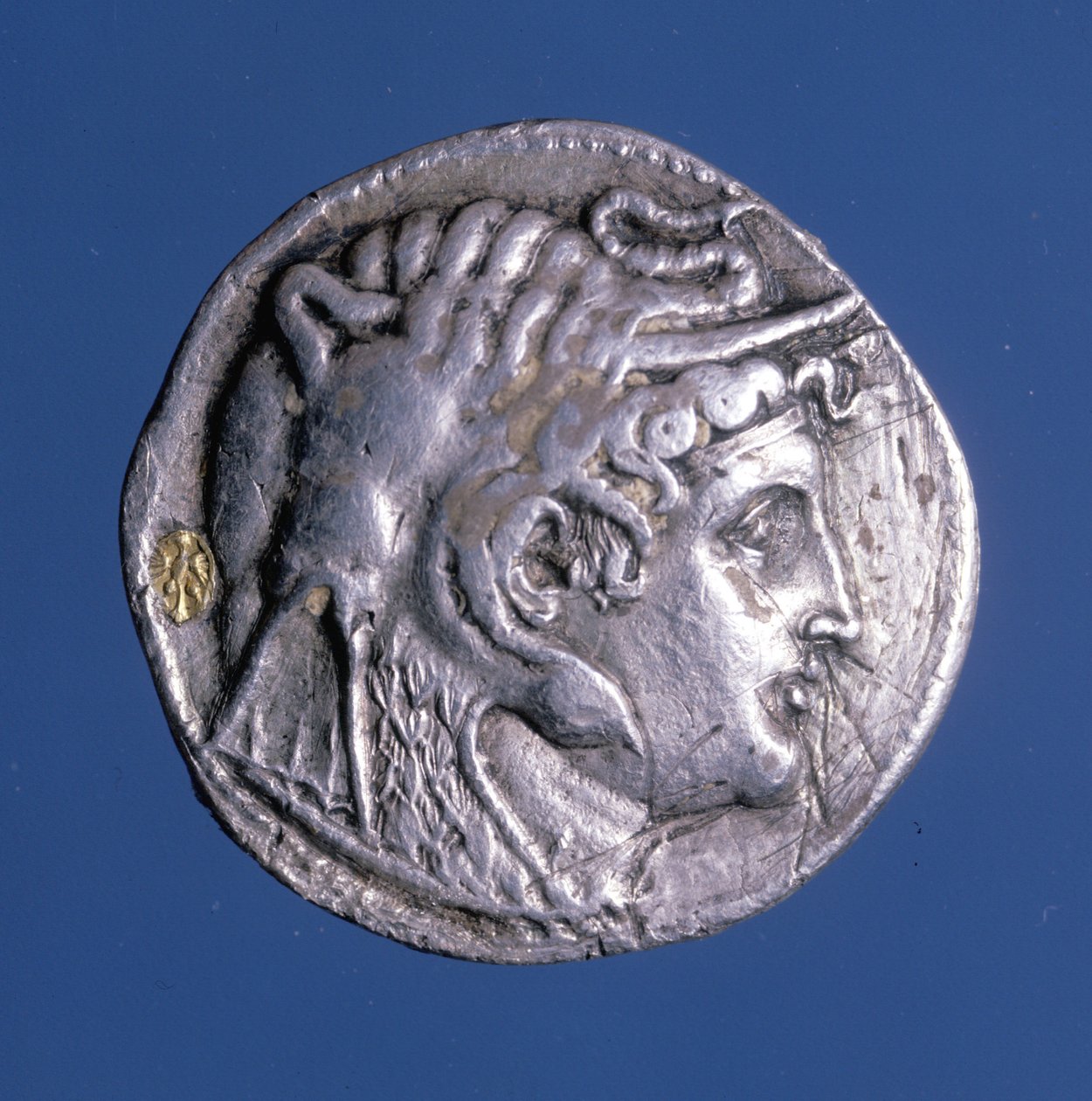 Moeda de prata com a efígie de Ptolomeu I Soter (367 a.C. - 283 a.C.), Rei do Egipto. de Egyptian Ptolemaic Period