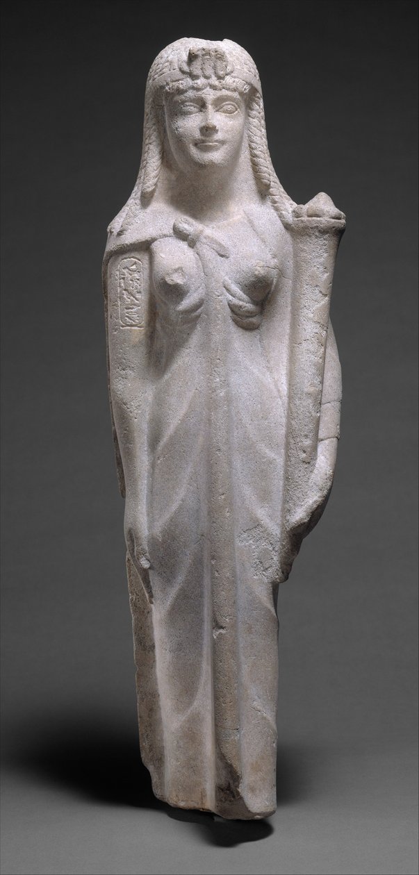 Estátua de uma rainha ptolomaica, talvez Cleópatra VII, 200-30 aC (calcário dolomítico) de Egyptian Ptolemaic Period