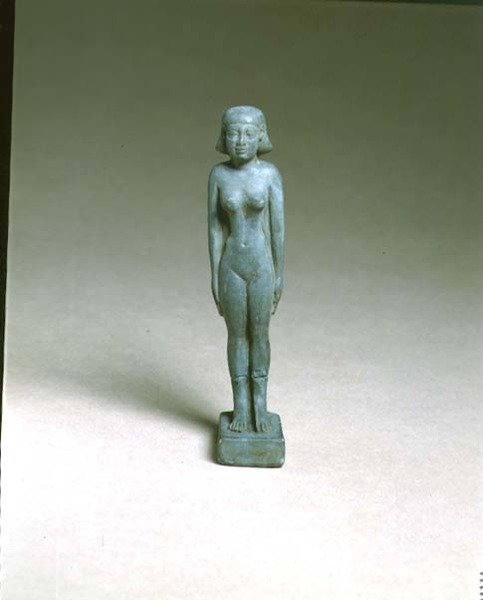 Estatueta de uma Consorte Divina (faiança) de Egyptian Ptolemaic Period