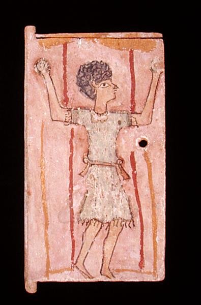 Boy Juggling, porta de um armário (madeira pintada) de Egyptian School