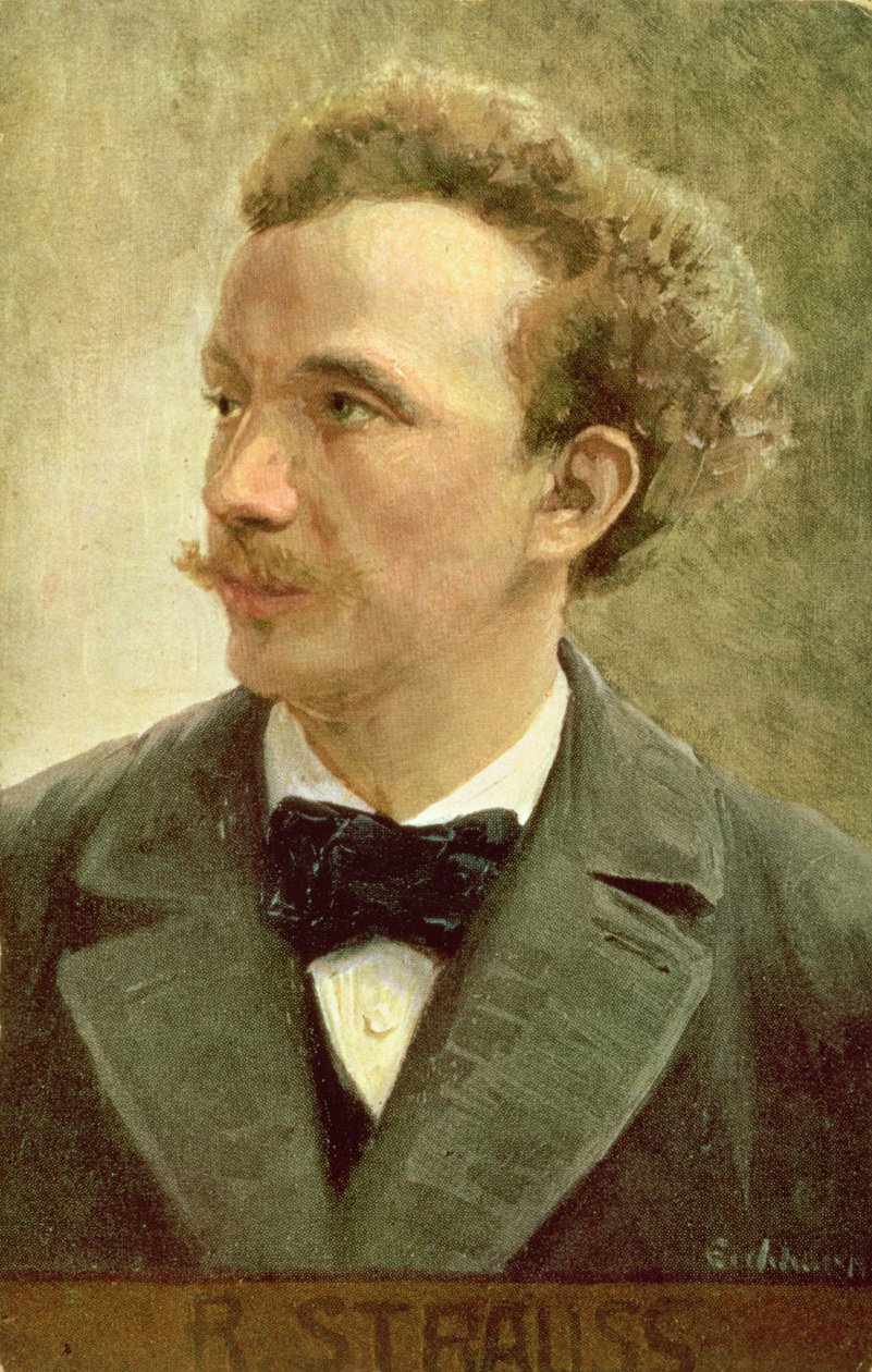 Cartão postal de Richard Strauss (1864-1949) c.1914 (cor litho) de Eichhorn Eichhorn